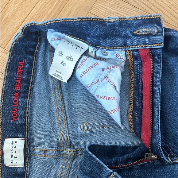 Alice + Olivia Dark High Rise Flared Jeans - Picture 3 of 3